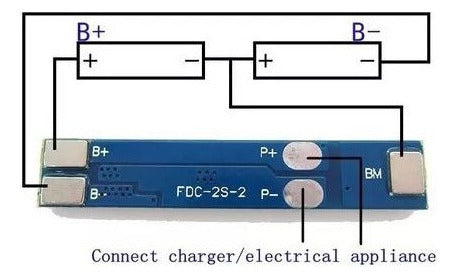 Cargador Batería Ion Litio 18650 2S 7.4 8.4V 3A BMS PCM