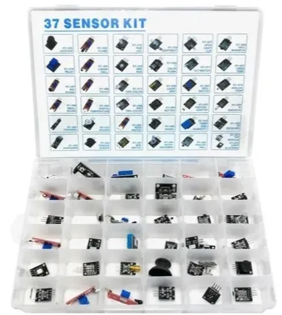 Kit 37 Módulos y Sensores diferentes compatibles Arduino Raspberry ESP32 PIC .. Con Caja