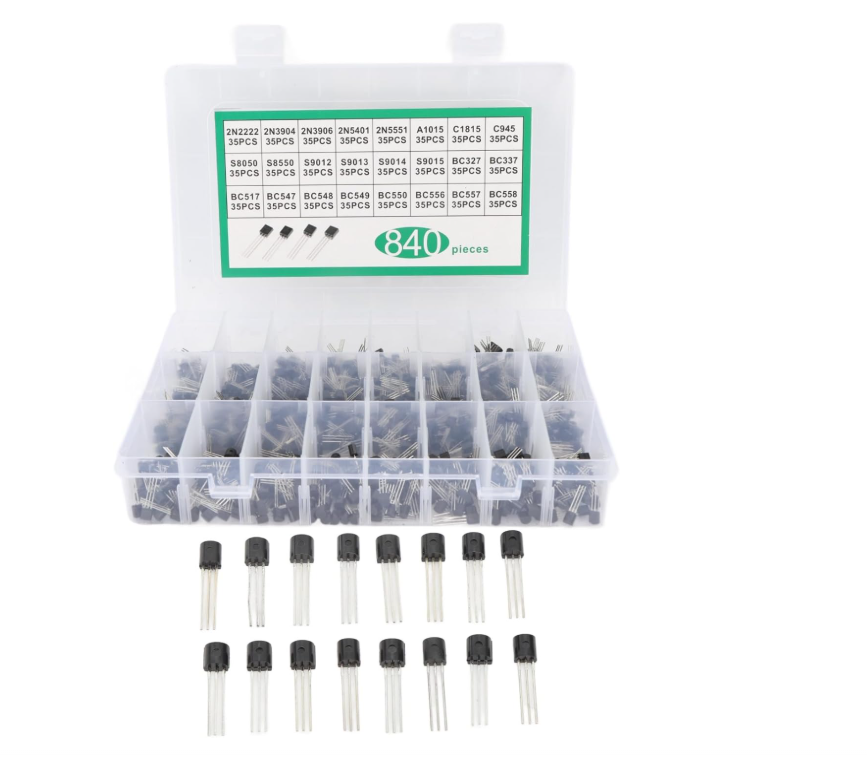 Kit de transistores NPN/PNP de 24 valores, 840 piezas