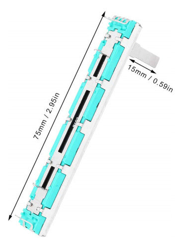 Mezclador Fader B10K B103 de 75mm, potenciómetro deslizante recto de doble canal
