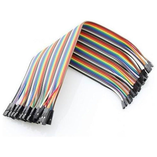 40 Cables Dupont Jumper 20cm 2.54 mm Hembra a Hembra
