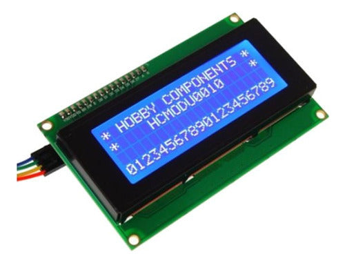 Pantalla Lcd2004 Hd44780 20x4 Con Interface I2c Fondo Azul