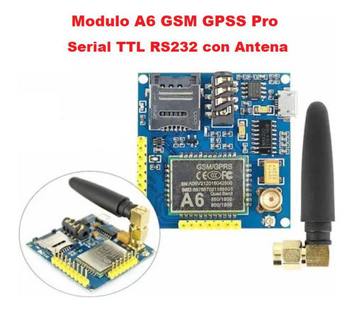 Módulo A6 Gprs Gsm Pro Serial Ttl Rs232 Antena