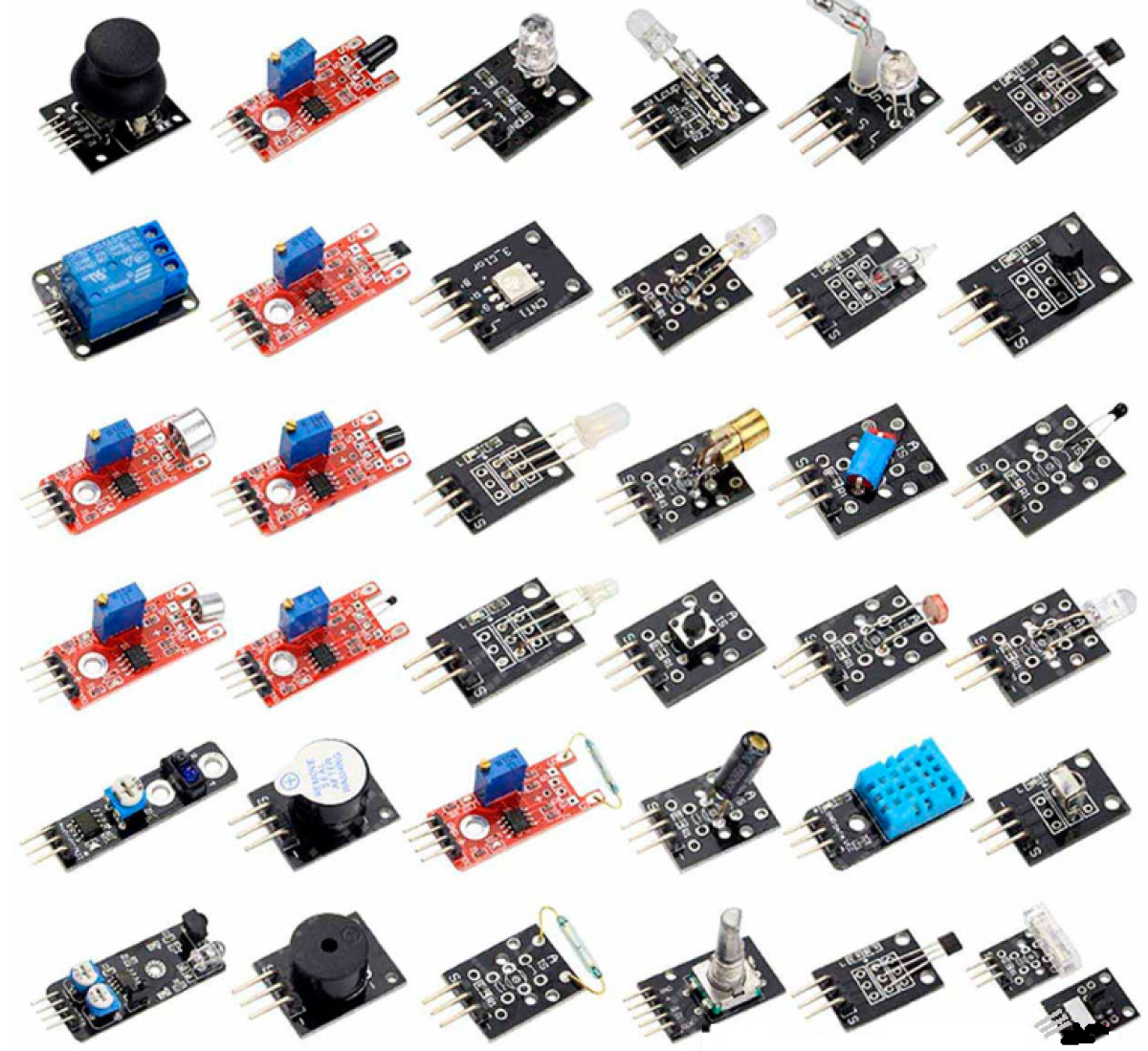 Kit 37 Módulos y Sensores diferentes compatibles Arduino Raspberry ESP32 PIC .. Con Caja