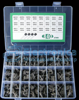 Kit de transistores NPN/PNP de 24 valores, 840 piezas