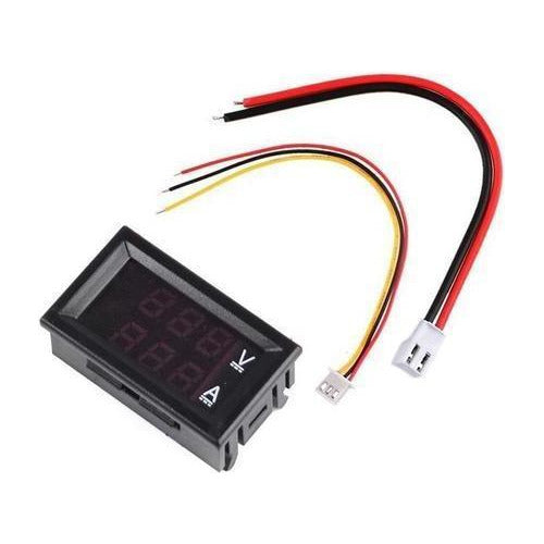 Voltímetro Amperímetro 0-100Vdc / 50Amp Pantalla LED dual 0,28” 5 cables Red/Blue