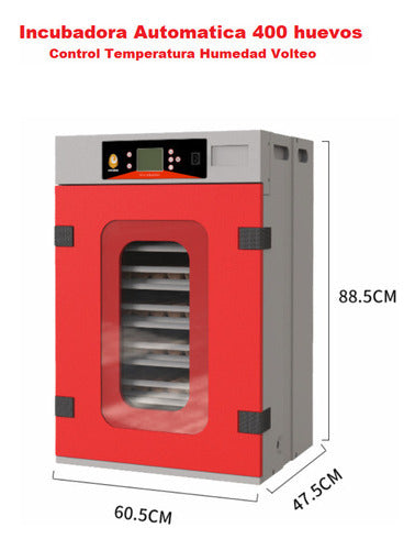 Incubadora Automática 400 Huevos Control Temperatura Humedad Volteo