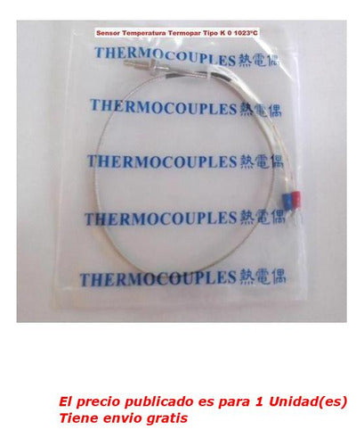 Sensor Temperatura Termopar Termocupla Tipo K 0 1023ºC solo sensor/cable