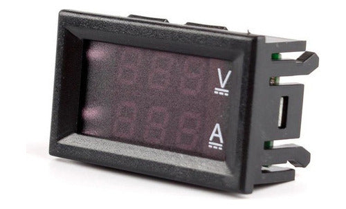 Voltímetro Amperímetro 0-100Vdc / 50Amp Pantalla LED dual 0,28” 5 cables Red/Blue