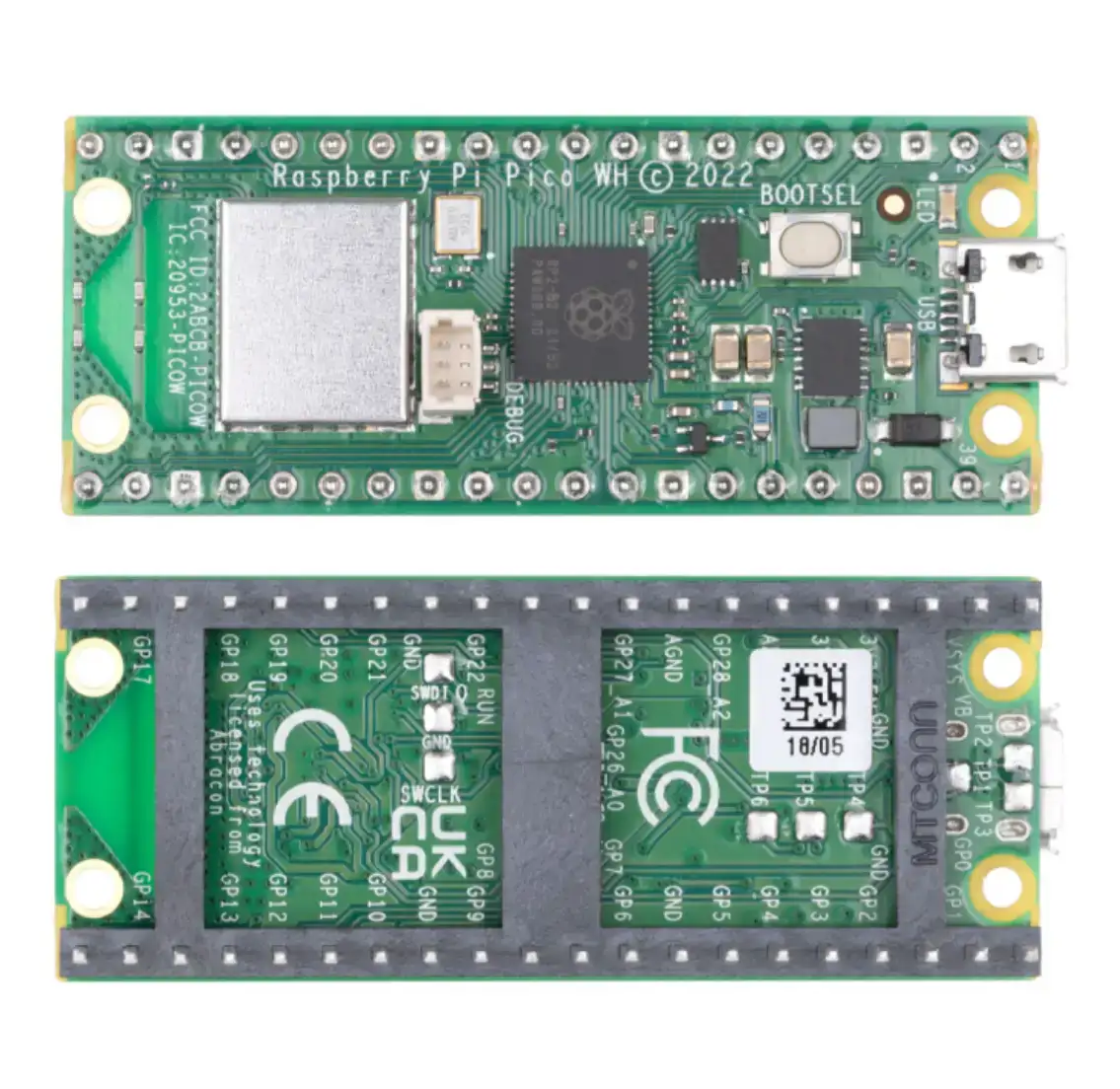 Raspberry Pico Wh Tarjeta Wifi Bluetooth Pi Rp2040 2 Núcleos