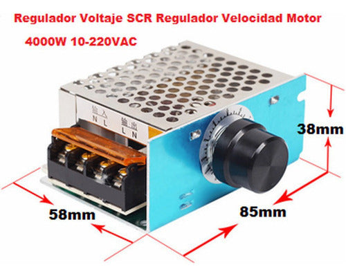 Regulador de Voltaje SCR Regulador Velocidad Motor 4000W 10-220VAC