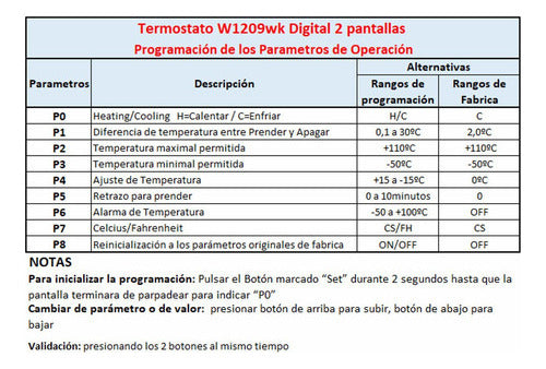 W1209wk W2809 12V ermostato Digital 2 pantallas Control Temperatura Incubadora, Nevera Cava …