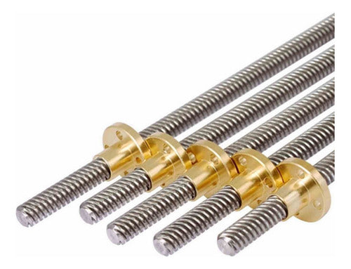Varilla Roscada T8 Avance 8mm Paso 2mm Largo 330mm con Tuerca