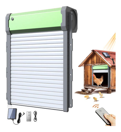 Puerta Automática Gallinero Pollos Solar Control Remoto