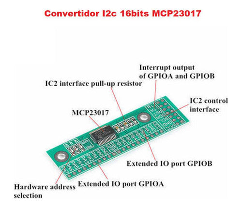 Convertidor  MCP23017 I2c 16bits